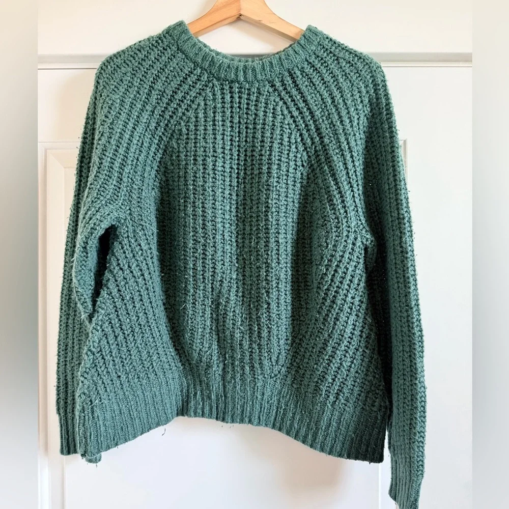 a new day Textured Teal Crew Neck Sweater
